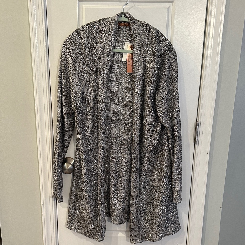 Belldini Shimmering Silver Cardigan